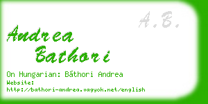 andrea bathori business card